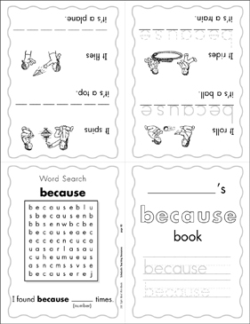 The Sight Word Because Level 4 Printable Mini Books