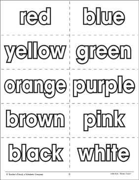 Color Words Flash Cards 