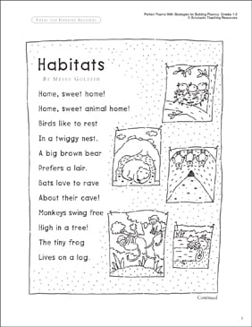 Habitats (Fluency-Building Read-Aloud Poem) | Printable Texts and