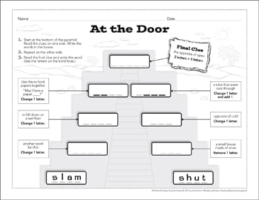 At the Doorway: Phrase-Developing Pyramid Puzzle Printable Online games picture relating to Printable Games and Puzzles titled At the Doorway: Phrase-Producing Pyramid Puzzle Printable Video games