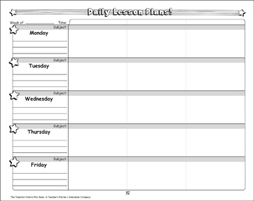 Daily Lessons: The Teacher's Friend Plan Book | Printable Forms and