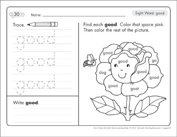 Sight Word (good): Sight Words Learning Mat | Printable Skills Sheets