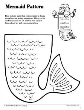 Mermaid Pattern | Printable Bulletin Boards, Arts and Crafts