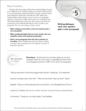 quotation marks 5 grammar mechanics usage printable skills sheets