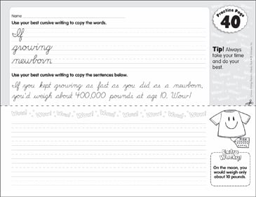 Cursive Practice Sheets