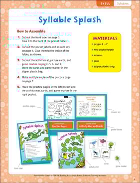 Syllable Splash (Syllables): Pocket-Folder Centre picture about Syllable Games Printable referred to as Syllable Splash (Syllables): Pocket-Folder Middle