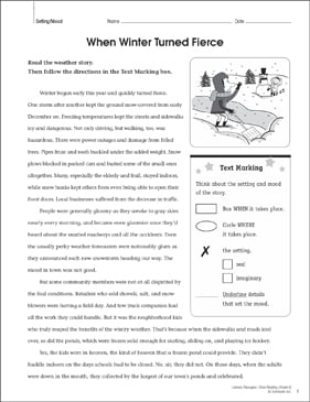 When Winter Turned Fierce: Close Reading Passage | Printable Lesson