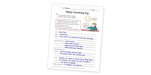 Happy Something Day: Writing Lesson