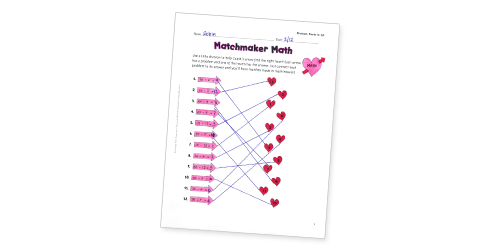 Favorite Hearts Math Mat
