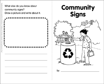Community Signs Write Read Book Printable Mini Books Community Signs Write Read Book Printable Mini Books