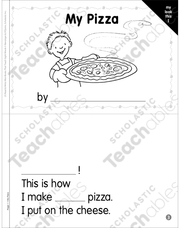 My Pizza (Sight Words: my, look, this, I) | Printable Mini-Books