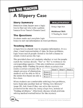 Math Mystery: A Slippery Case (Using a Logic Box) | Printable ...