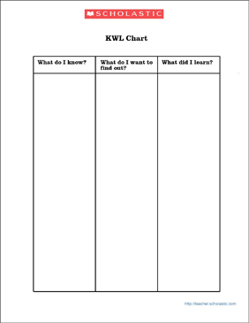 Kwl Chart Template With Lines