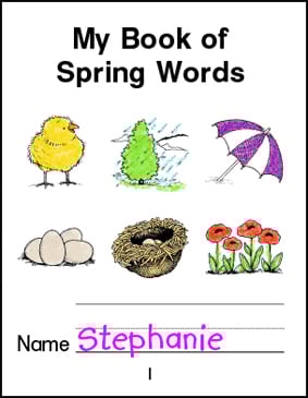 My Book Of Spring Words Printable Mini Books