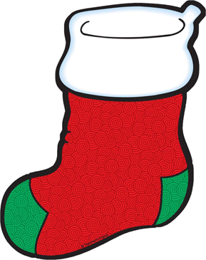 Red Swirls Holiday Stocking Printable Clip Art And Images