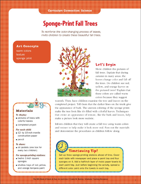 Sponge-Print Fall Trees: Science & Art Activity