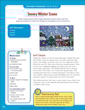 Snowy Winter Scene: Social Studies & Art Activity