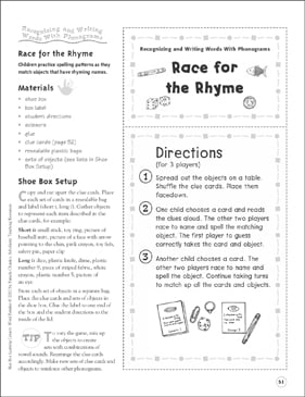 Race for the Rhyme (Recognizing and Writing Words With Phonograms 