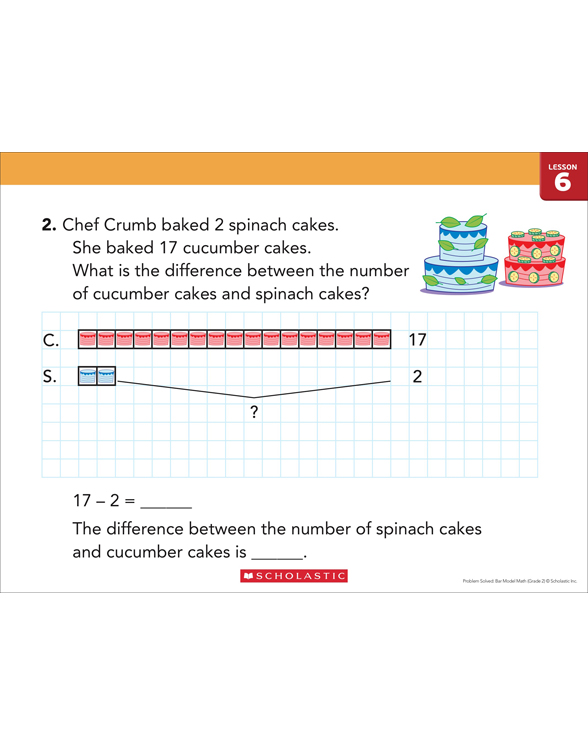 Comparison Problems (Subtraction): Bar Model Math (Gr 2) | Printable ...