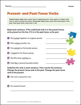 Present And Past Tense Verbs Worksheets Simple Verbs Past Present And