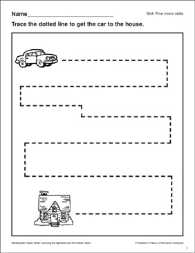 tracking horizontal and vertical lines fine motor skills kindergarten basic skills printable skills sheets