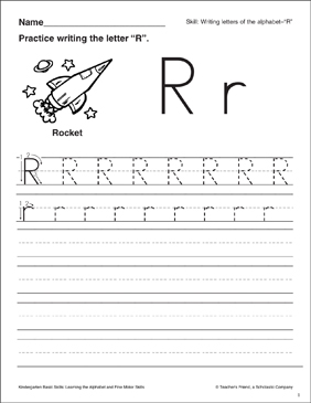 letter r letter formation practice kindergarten basic skills