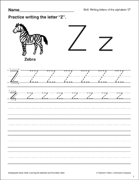 Letter Z (Letter Formation Practice): Kindergarten Basic ...