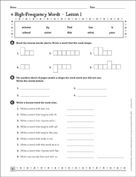 download 3rd grade sight words worksheets