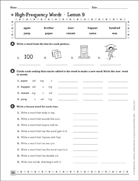 download 3rd grade sight words worksheets