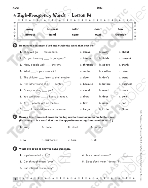 high-frequency-words-sentences-worksheets