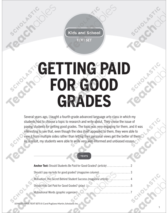 why should students get paid for good grades