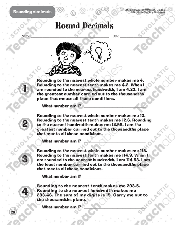 Round Decimals | Printable Skills Sheets