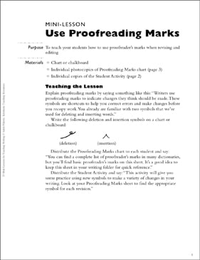 proofreading symbols for kids