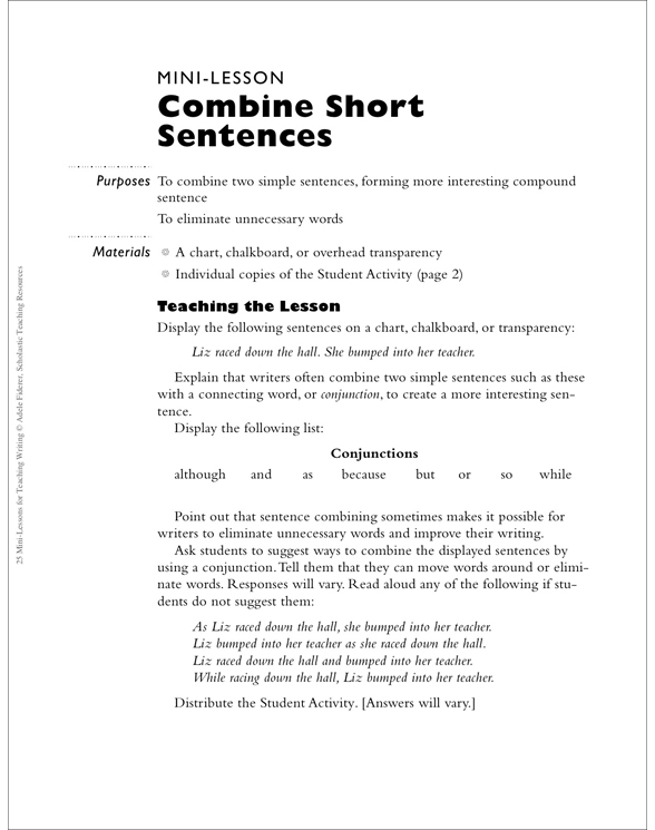 Combining sentences with and image