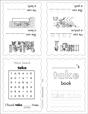 The Sight Word “take” (Level 2) | Printable Mini-Books