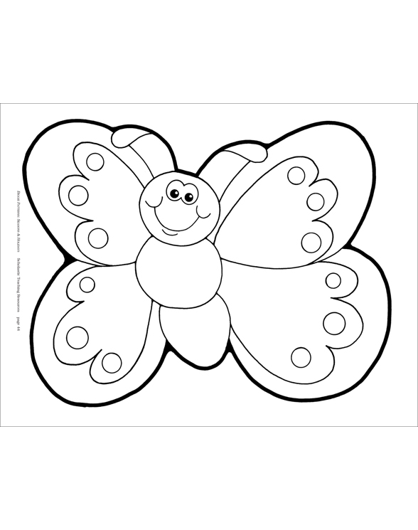 Butterfly with Smiley Face Printable Clip Art and Images