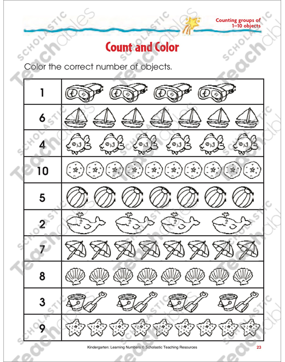 Count and Color (Counting 1-10 Objects) (Color) | Printable ...