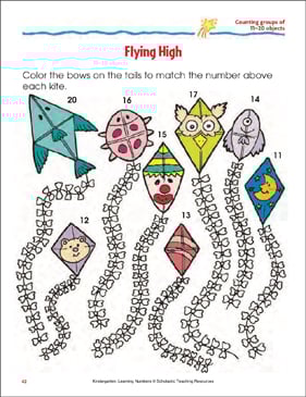 flying high counting 11 20 objects color printable skills sheets