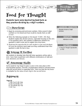 Food For Thought Dividing By 2 Digit Divisors Printable Number Puzzles Lesson Plans And Ideas