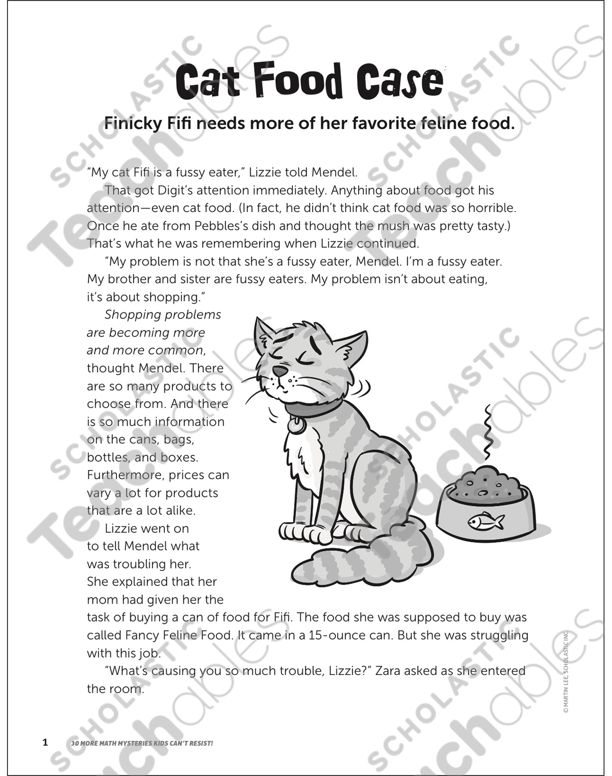 Cat Food Case: Math Mystery | Printable Skills Sheets