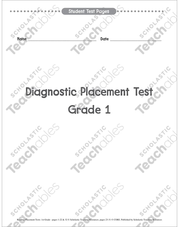 Reading Placement Tests First Grade Printable Test Prep And Tests