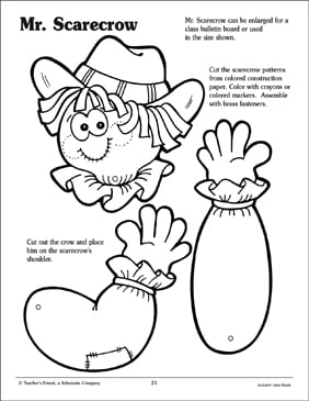 Printable Scarecrow Patterns Cut Out Sketch Coloring Page