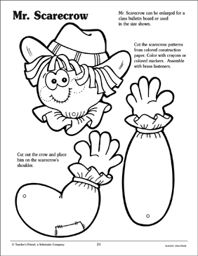 Printable Scarecrow Patterns Cut Out Sketch Coloring Page