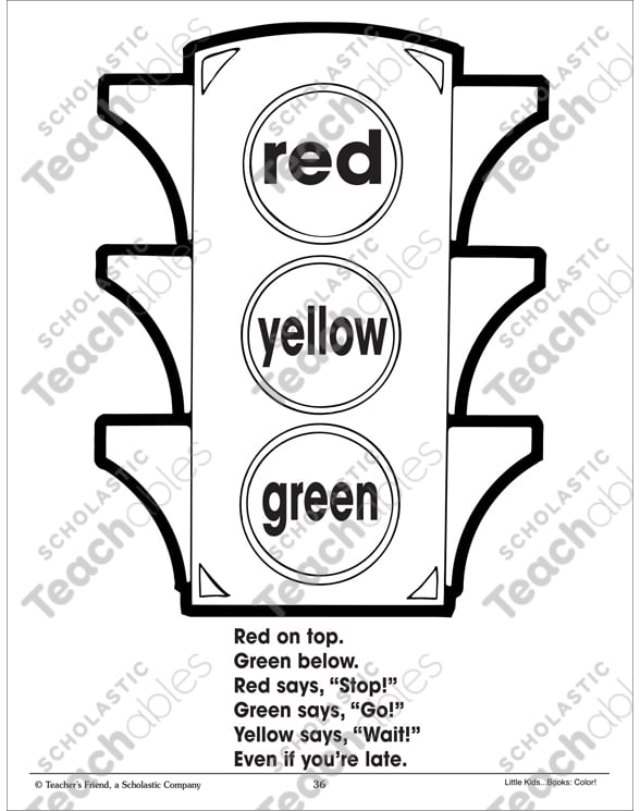 red light green light coloring pages