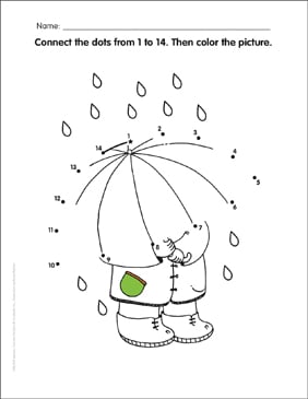 大特価 Dots Day Rainy (Numbers Printable | Dots the Connect 1–14): J-POP