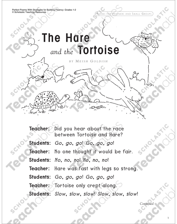 The Hare and the Tortoise: Read-Aloud Poem | Printable Texts