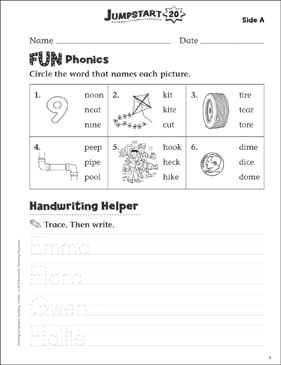Independent Practice: Grade 1 Reading Jumpstart 6 | Printable 
