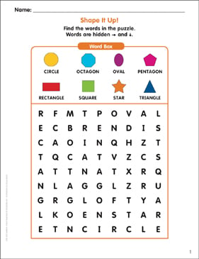 shape it up little skill seekers printable word searches