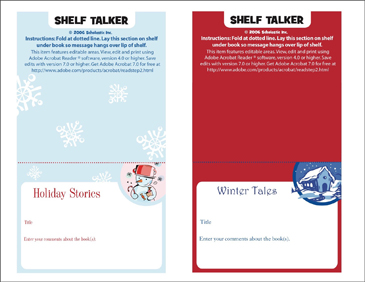 Winter Holiday Shelf Talker Printable Charts And Signs