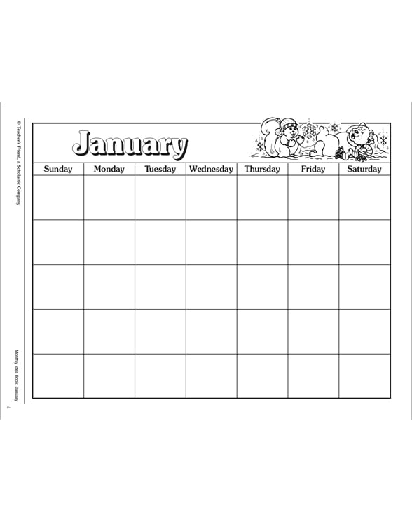 January Calendar Header - Blank Signage | Printable Calendars and ...